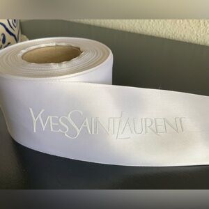 Vintage Unused Yves Saint Laurent Satin Ribbon White 2 inch Wide